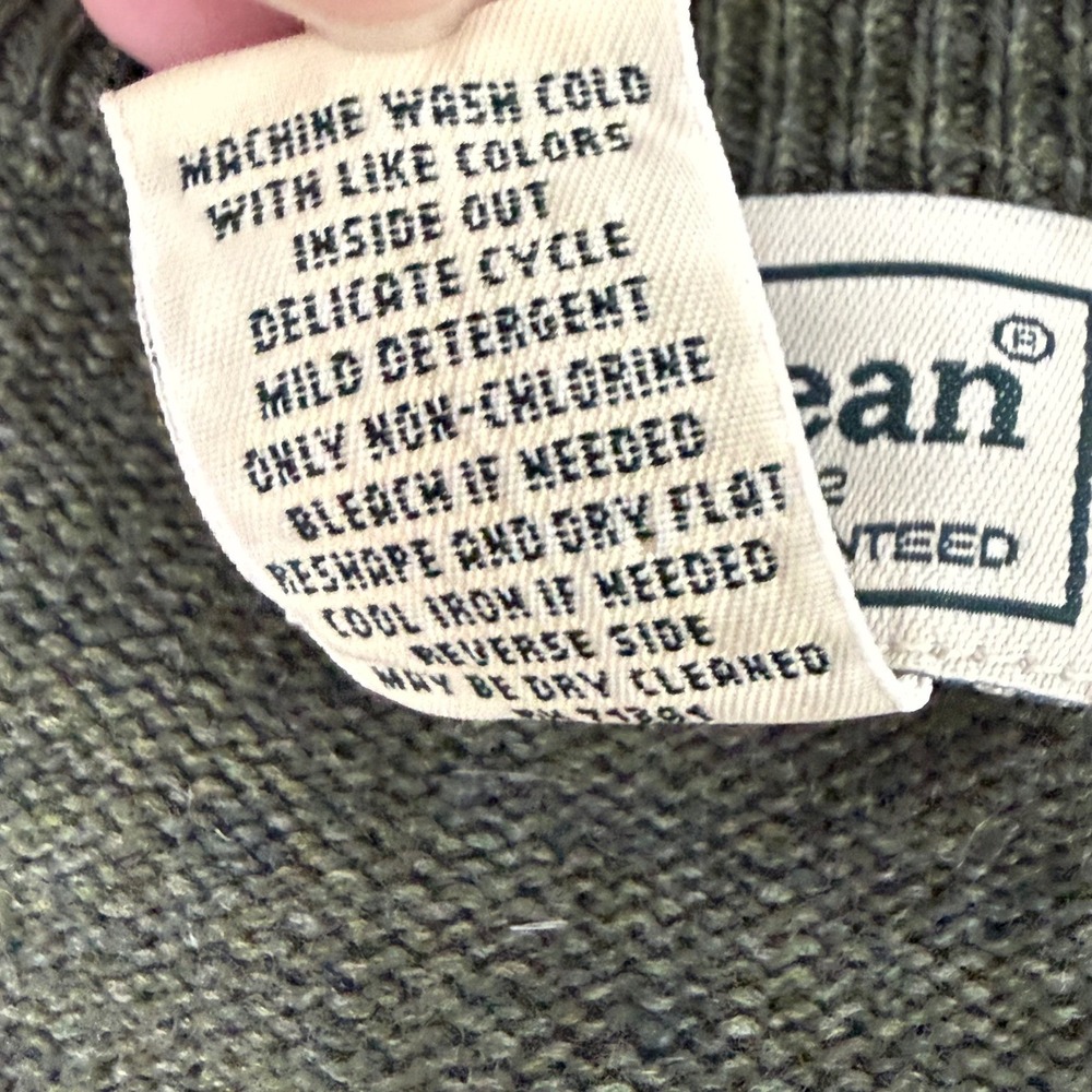 LL Bean Sweater Mens XL Green Argyle Lambswool V Neck Preppy Eclectic Grandpa‎ - Picture 4 of 9